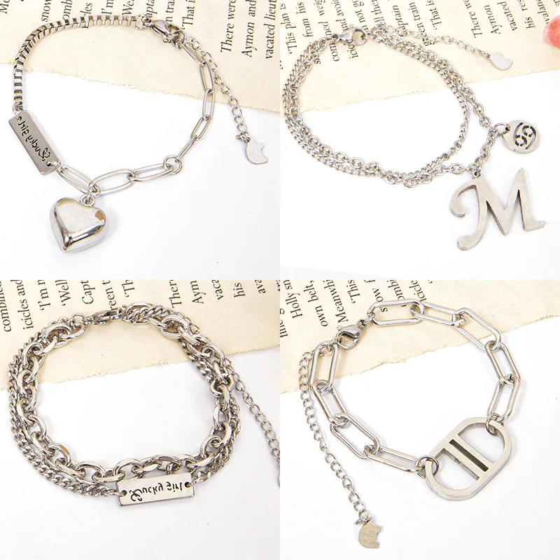 Titanium Steel Cold Wind Stacking Bracelet Personality Design Sense Hip-hop Stacking Temperament Bracelet Female Jewelry Trend
Titanium Steel Cold Wind Stacking Bracelet Personality Design Sense Hip-hop Stacking Temperament Bracelet Female Jewelry Trend