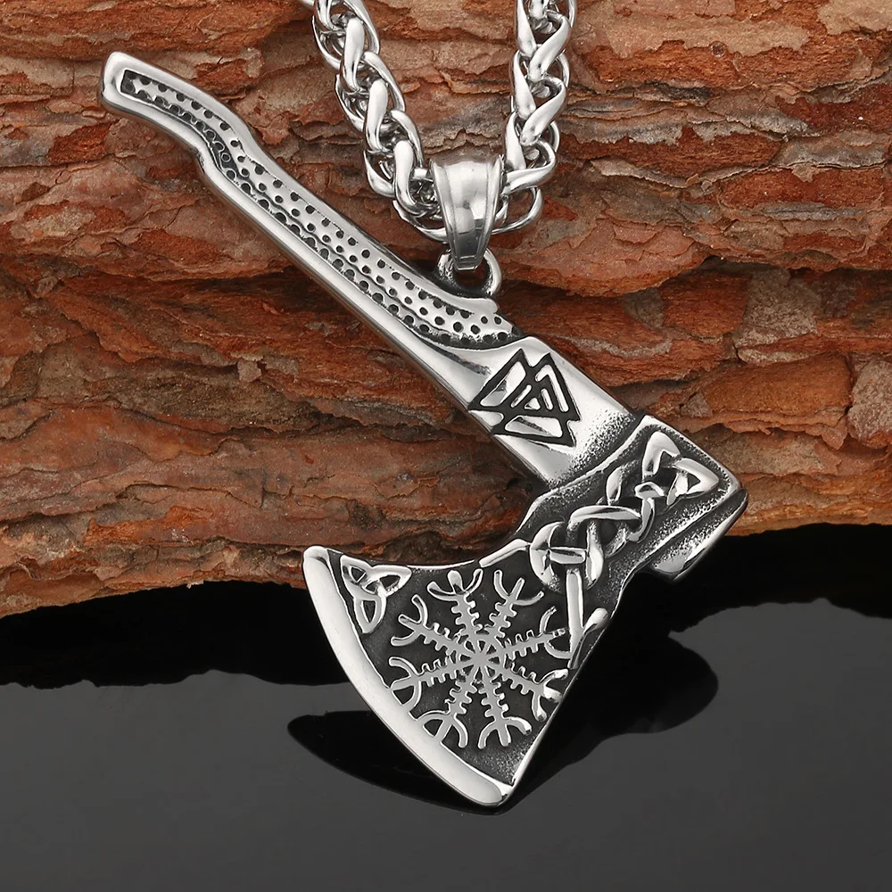 WANGAIYAO Nordic Double-sided Viking Tomahawk Odin Triangle Aegis Helm of Awe Rune Pendant Necklace Men's Jewelry Creative Gift
WANGAIYAO Nordic Double-sided Viking Tomahawk Odin Triangle Aegis Helm of Awe Rune Pendant Necklace Men's Jewelry Creative Gift