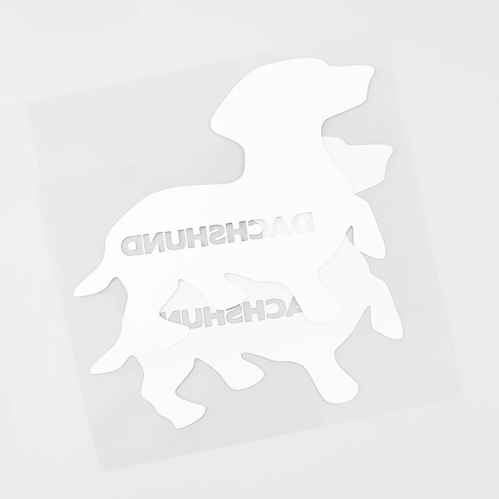 YJZT 13.5CMX10.3CM Interesting Dachshund Vinyl Animal Car Sticker Decal Black/Silver 8C-0221 | Автомобили и мотоциклы