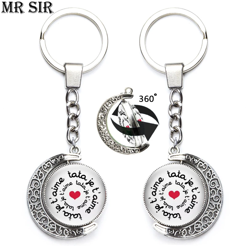 Tata Marraine Qui Dechire Keychain Rotatable Double Side Pendant Moon Keyring Cabochon Glass Maitresse Mamie Super Jewelry Gifts
Tata Marraine Qui Dechire Keychain Rotatable Double Side Pendant Moon Keyring Cabochon Glass Maitresse Mamie Super Jewelry Gifts