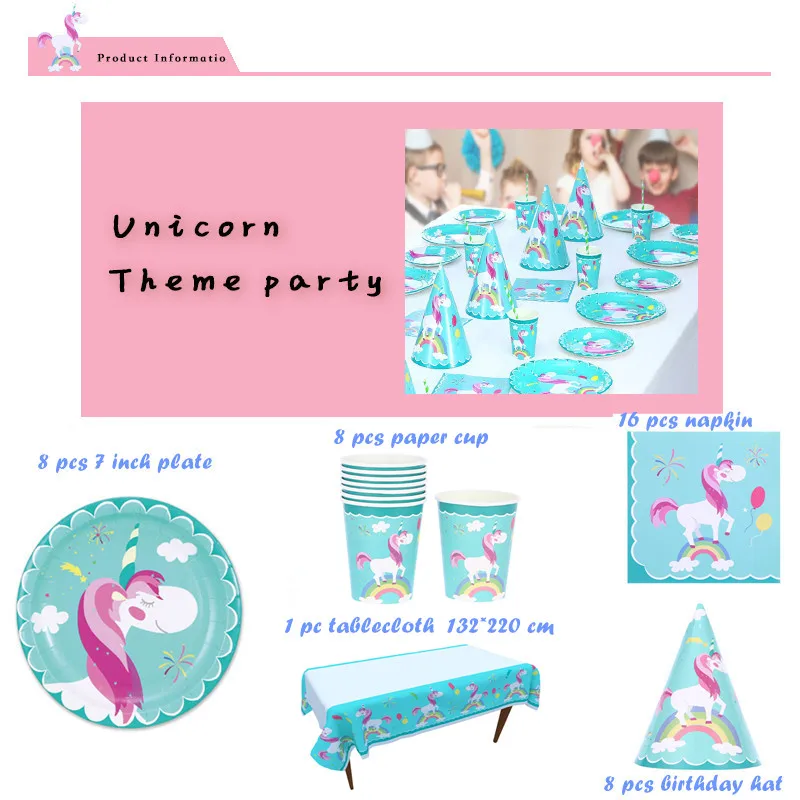 Набор одноразовой посуды в виде единорога, украшение для дня рождения, мультяшное животное, детский праздничный набор, 41 шт.
Набор одноразовой посуды в виде единорога, украшение для дня рождения, мультяшное животное, детский праздничный набор, 41 шт.
