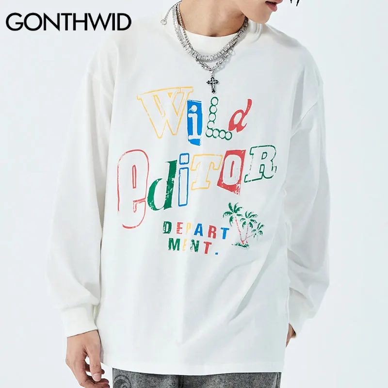 GONTHWID Streetwear Tshirts Harajuku Graffiti Letter Print Long Sleeve Tees Shirts Hip Hop Cotton T-Shirt Fashion Casual Tops
GONTHWID Streetwear Tshirts Harajuku Graffiti Letter Print Long Sleeve Tees Shirts Hip Hop Cotton T-Shirt Fashion Casual Tops
