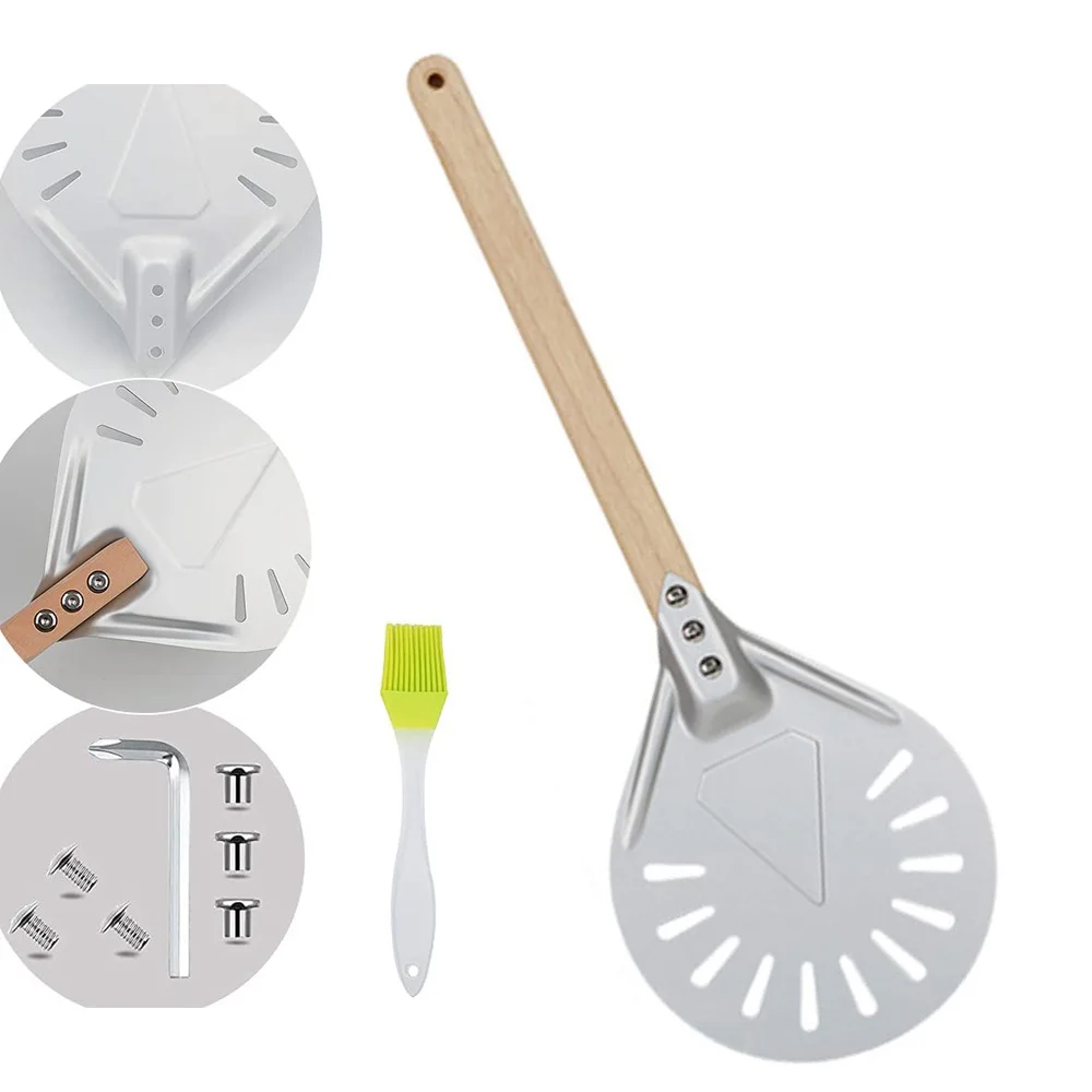 Aluminum Pizza Paddle Perforated Pizza Peel Board with Wood Handle Pizza Spatula Pizza for Baking Homemade Cake Pizza Shovel
Aluminum Pizza Paddle Perforated Pizza Peel Board with Wood Handle Pizza Spatula Pizza for Baking Homemade Cake Pizza Shovel