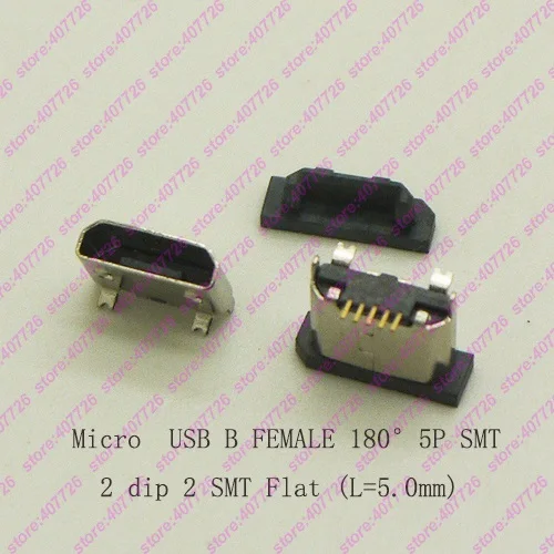 10PCS-1000PCS USB 2.0 charging socket Micro USB Connector B type Female 180 degree 5P SMT 2DIP 2SMT Flat Mouth L=5MM
10PCS-1000PCS USB 2.0 charging socket Micro USB Connector B type Female 180 degree 5P SMT 2DIP 2SMT Flat Mouth L=5MM