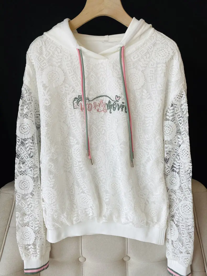 Hoodie lace stitching hit color hand-embroidered summer new fashion all-match casual long-sleeved kawaii
Hoodie lace stitching hit color hand-embroidered summer new fashion all-match casual long-sleeved kawaii