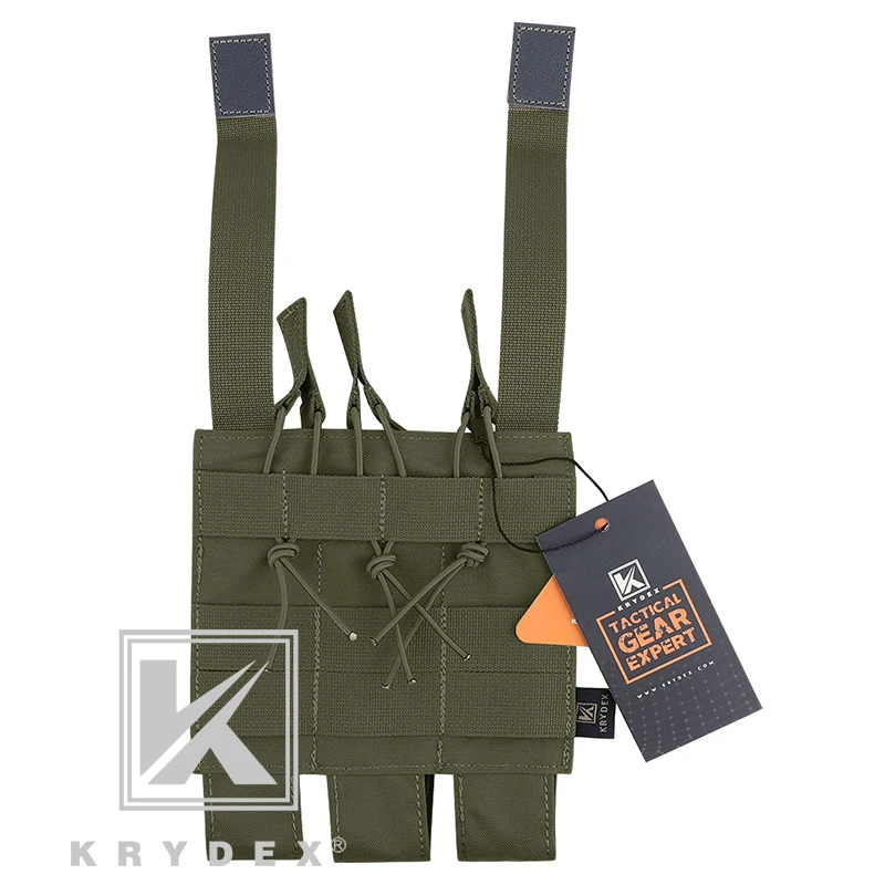 Тактическая модульная Тройная сумка для магазина KRYDEX MP5 MP7 KRISS MOLLE открытая