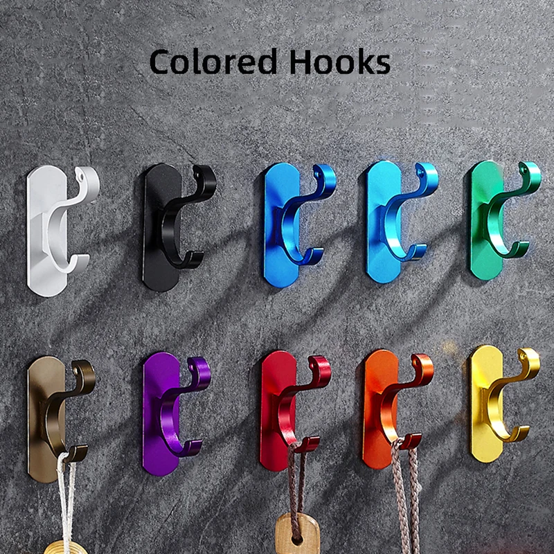 Punch Free Colorful Hooks Clothes Hanger Space Aluminum Rustproof Towel Hook Coat Hanger Key Rack Bathroom Accessories
Punch Free Colorful Hooks Clothes Hanger Space Aluminum Rustproof Towel Hook Coat Hanger Key Rack Bathroom Accessories