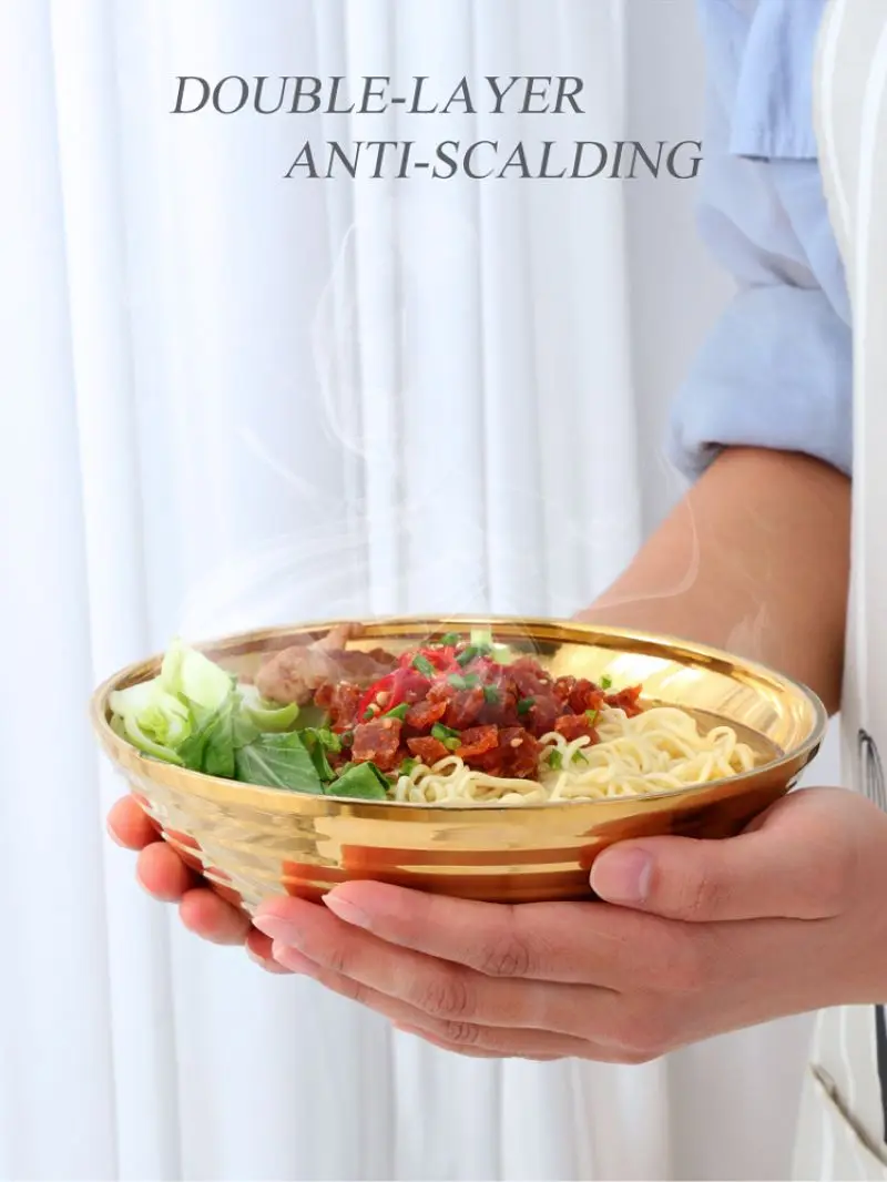 Heat Insulation Japanese Stainless Steel Ramen Instant Noodles Bowl Large Rice Soup Salad Bowl For Restaurant Kitchen Tableware
Heat Insulation Japanese Stainless Steel Ramen Instant Noodles Bowl Large Rice Soup Salad Bowl For Restaurant Kitchen Tableware