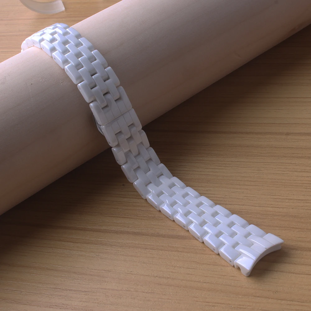 Solid Links Curved End Watchband Strap Bracelet 16mm Replacement Watches accessories Polished White Ceramic for Brand 1477 Case
Solid Links Curved End Watchband Strap Bracelet 16mm Replacement Watches accessories Polished White Ceramic for Brand 1477 Case