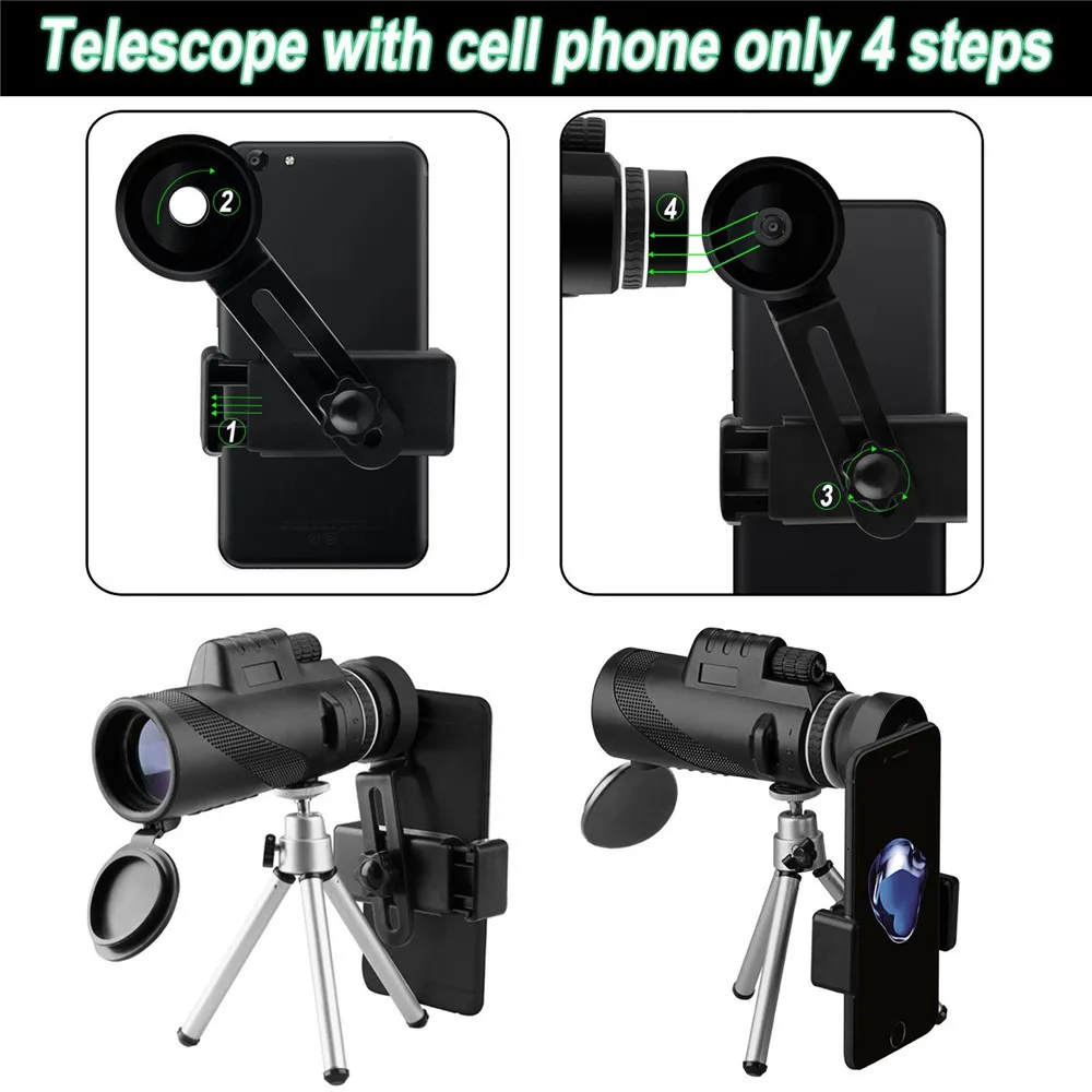 Monocular With Universal Phone Adapter Mount High-power Bak4 Telescope With Fast Smartphone Stand Outdoor Overlooking Props
Monocular With Universal Phone Adapter Mount High-power Bak4 Telescope With Fast Smartphone Stand Outdoor Overlooking Props