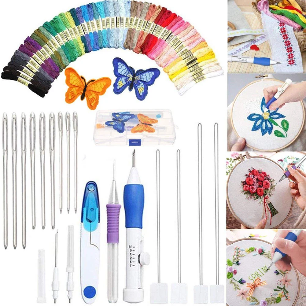 71pcs Magic Embroidery Pen Punch Needle Kit Craft Embroidery Threads Cross Stitch Embroidery Sewing Accessory Tools Kit
71pcs Magic Embroidery Pen Punch Needle Kit Craft Embroidery Threads Cross Stitch Embroidery Sewing Accessory Tools Kit