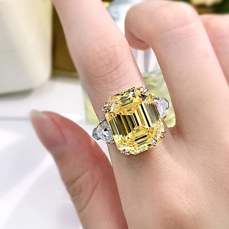 COSYA 100% 925 Sterling Silver Rectangular 13*16mm High Carbon Diamond Fashion Luxury For Female Wedding Ring Fine Jewelry Gift
COSYA 100% 925 Sterling Silver Rectangular 13*16mm High Carbon Diamond Fashion Luxury For Female Wedding Ring Fine Jewelry Gift