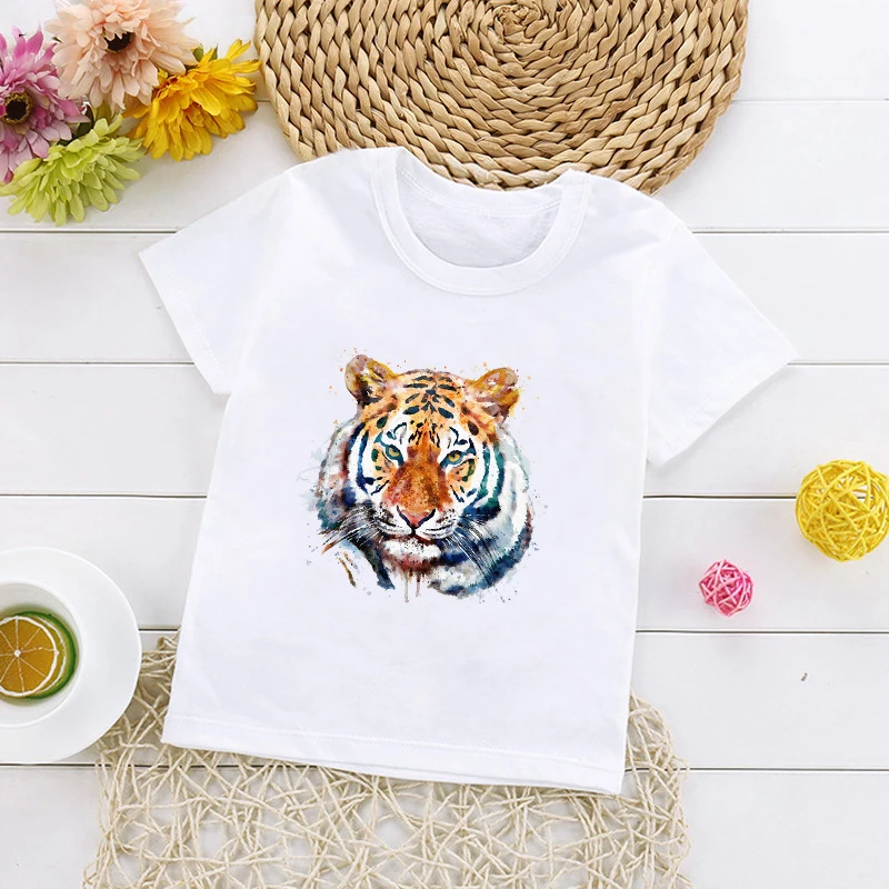 Детская футболка с рисунком лошадей и животных милые Мультяшные футболки летняя