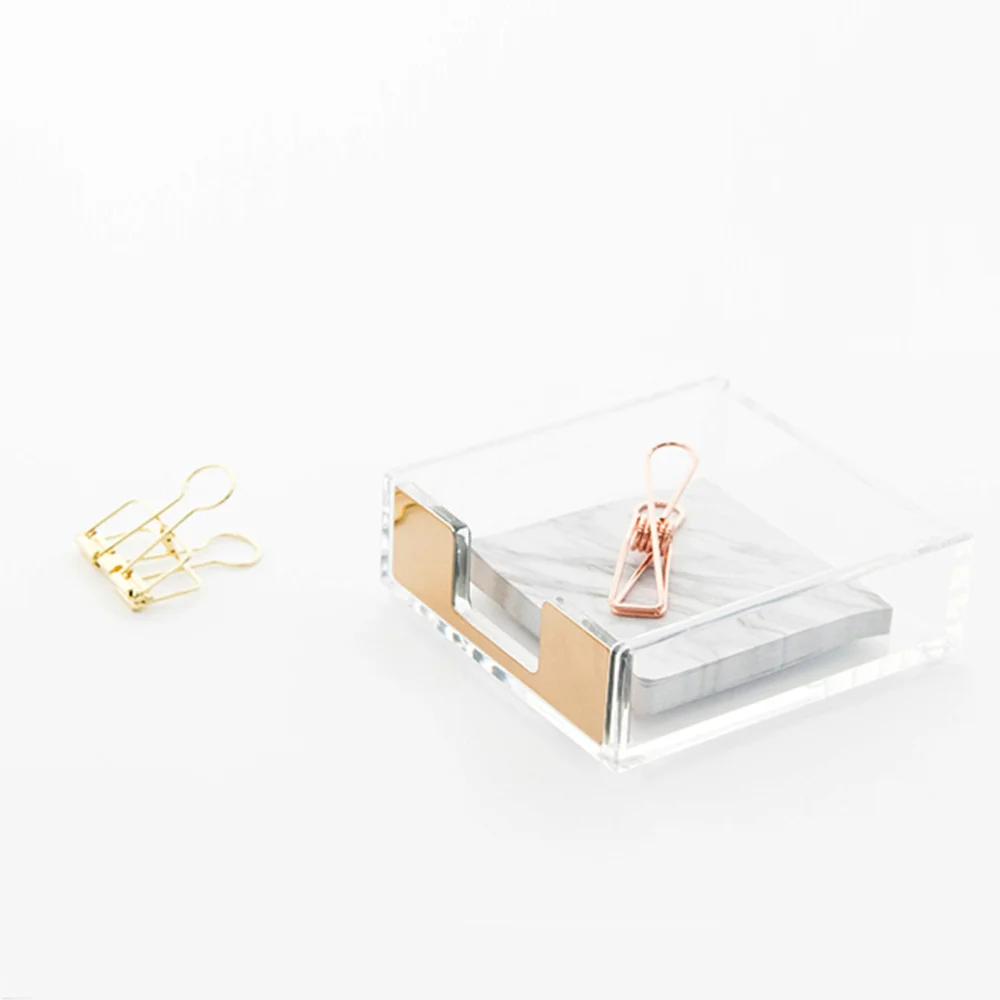 Acrylic Memo Holder Simple Elegant Self-stick Notes Holder Desktop Note Dispenser (Golden)
Acrylic Memo Holder Simple Elegant Self-stick Notes Holder Desktop Note Dispenser (Golden)