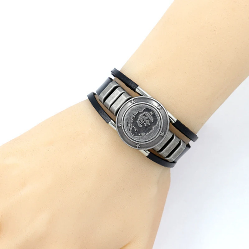 CUTEECO Punk Che Guevara Charm Cuff Bracelets Bangles Genuine Leather Bracelet for Women Mens Bracelets Men Jewelry Accessories
CUTEECO Punk Che Guevara Charm Cuff Bracelets Bangles Genuine Leather Bracelet for Women Mens Bracelets Men Jewelry Accessories