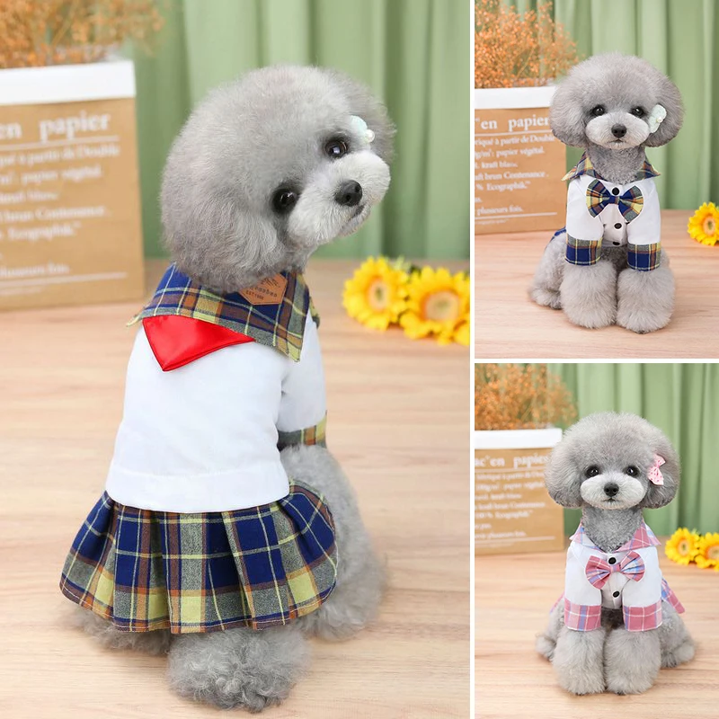 Bow Dog Dress Pure New Fashion Summer Pet Dog Clothes Campus Style School Uniform Skirt Pet Clothing Dog Pet Costume Apparel
Bow Dog Dress Pure New Fashion Summer Pet Dog Clothes Campus Style School Uniform Skirt Pet Clothing Dog Pet Costume Apparel