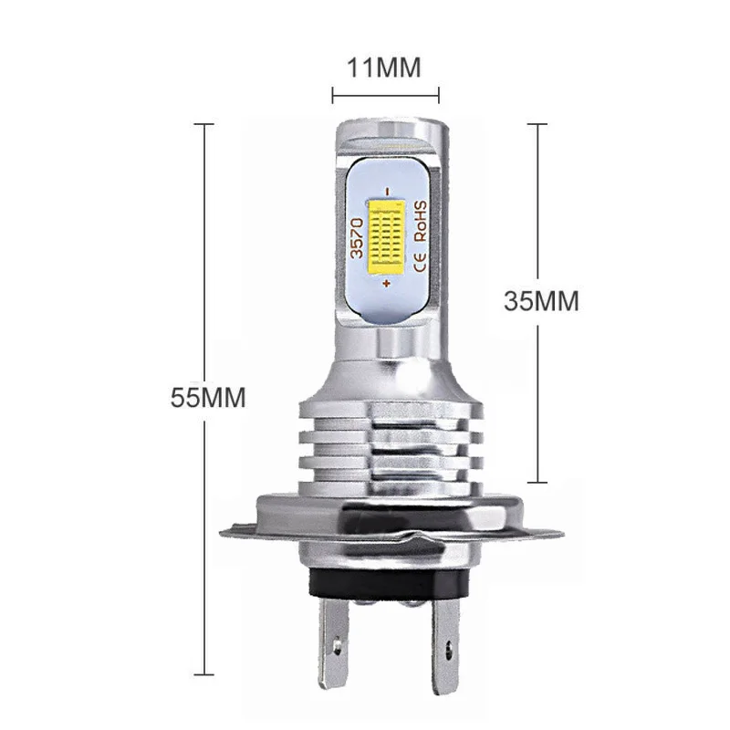 2*H7 LED Super Bright Headlight Bulbs Lights High Low Beam With 3570 Lamp Beads 55W 8000LM 6000K Aviation 6063 Aluminum Profile
2*H7 LED Super Bright Headlight Bulbs Lights High Low Beam With 3570 Lamp Beads 55W 8000LM 6000K Aviation 6063 Aluminum Profile