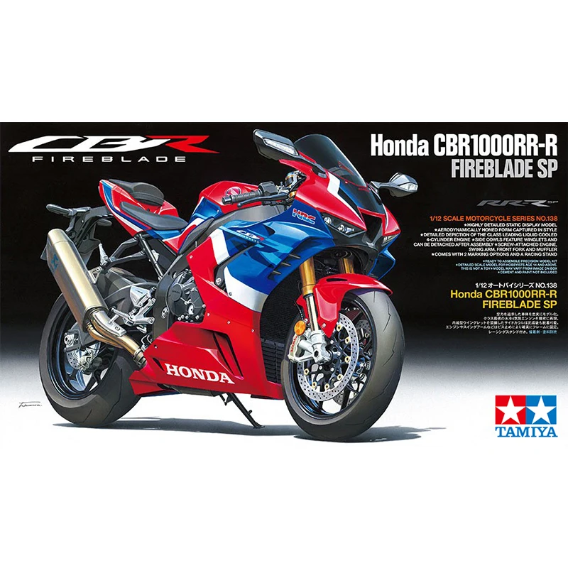 Tamiya Toys 1/12 Scale Honda CBR1000RR-R Tortoise Motorcycle Building Model Kits SP Edition 14138
Tamiya Toys 1/12 Scale Honda CBR1000RR-R Tortoise Motorcycle Building Model Kits SP Edition 14138
