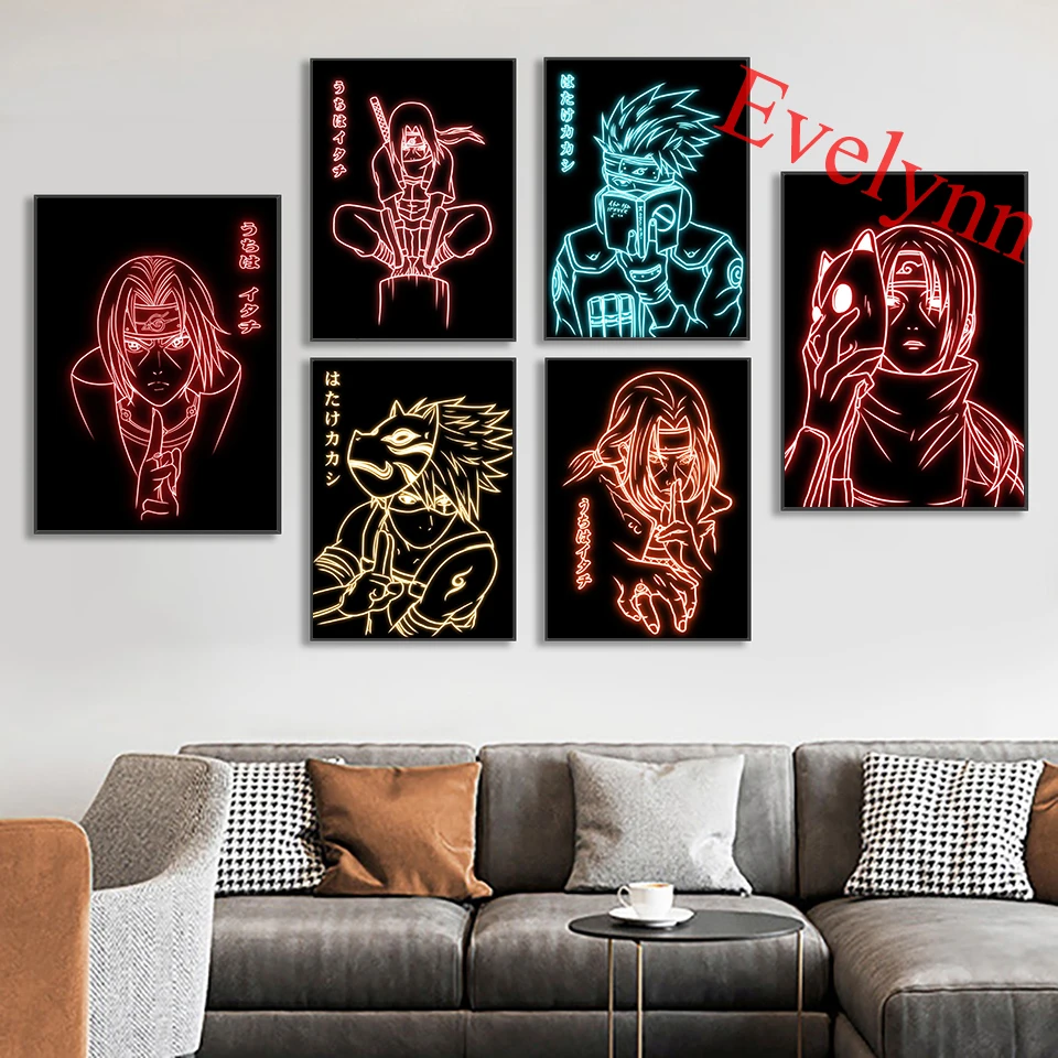 Japanese Anime Naruto Neon Lights Canvas Poster Painting Uchiha Itachi Kakashi Children Room Wall Aesthetic Decor Prints Gift
Japanese Anime Naruto Neon Lights Canvas Poster Painting Uchiha Itachi Kakashi Children Room Wall Aesthetic Decor Prints Gift