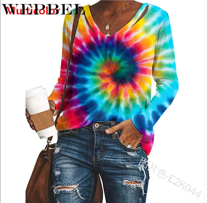 Mandylandy Women Autumn Tie Dye Print Loose Shirt Top Casual Lady Long Sleeve V Neck Fashion T-shirt Pullover Top
Mandylandy Women Autumn Tie Dye Print Loose Shirt Top Casual Lady Long Sleeve V Neck Fashion T-shirt Pullover Top