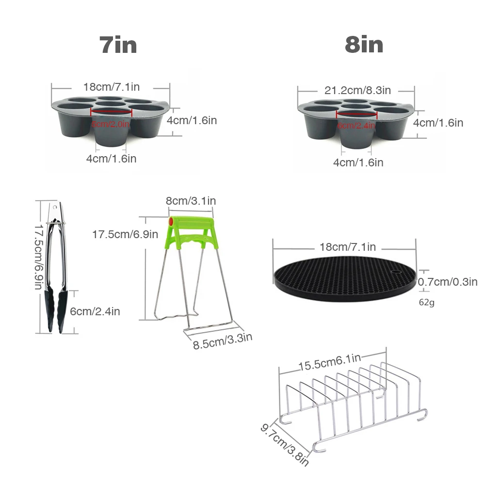 7/8 Inch Air Fryer Accessories Kitchen Pizza Tray Grill Toast Rack Cooking Tool Cake Pizza Cage Steaming Frame Kitchen Tool
7/8 Inch Air Fryer Accessories Kitchen Pizza Tray Grill Toast Rack Cooking Tool Cake Pizza Cage Steaming Frame Kitchen Tool