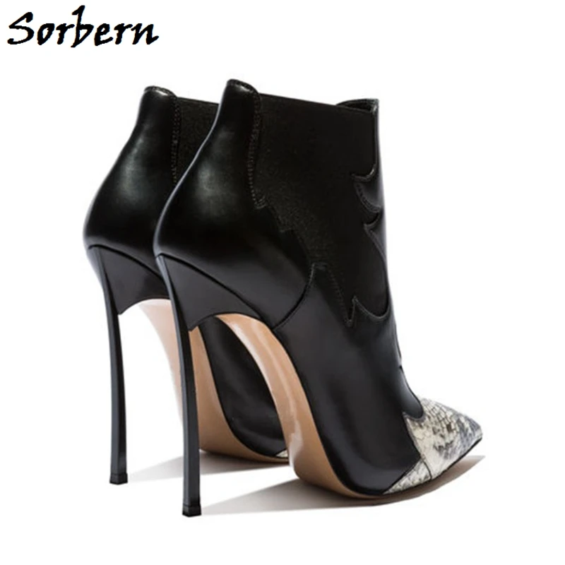Sorbern Fashion Ankle Boots For Women Super High Heel Stilettos Pointy Toe Short Female Boot Snake Toes New Arrival 2020
Sorbern Fashion Ankle Boots For Women Super High Heel Stilettos Pointy Toe Short Female Boot Snake Toes New Arrival 2020