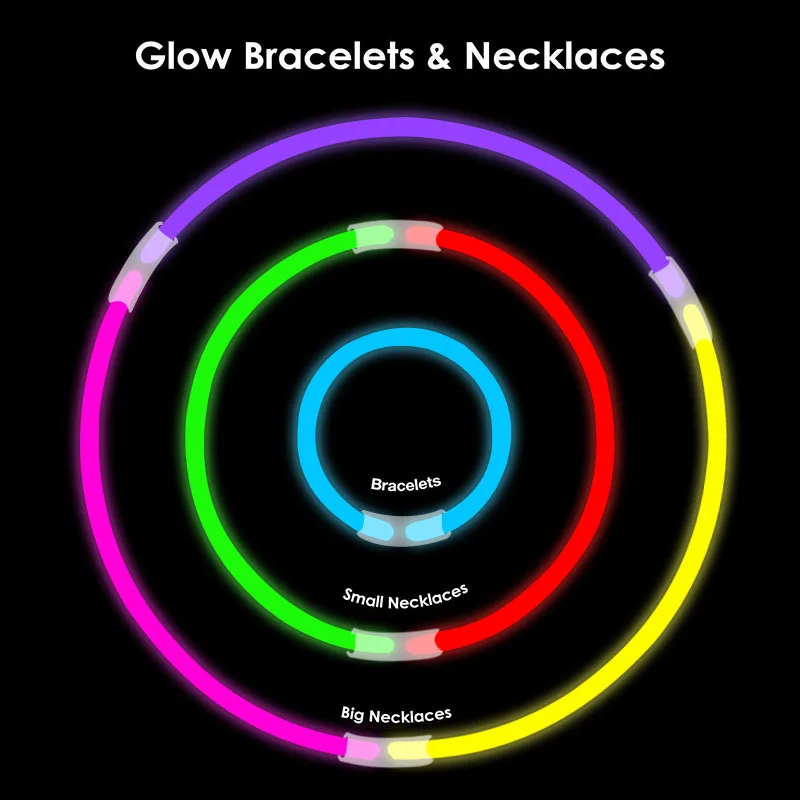 100Pcs Party Fluorescence Light Glow In The Dark Sticks Bracelet Necklace Neon Wedding Birthday Party Decoration Halloween Props
100Pcs Party Fluorescence Light Glow In The Dark Sticks Bracelet Necklace Neon Wedding Birthday Party Decoration Halloween Props