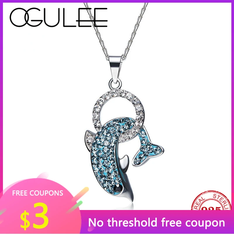 Женское серебряное ожерелье OGULEE, подвеска из серебра 925 пробы с инкрустированными голубыми кристаллами маленьким дельфином, ювелирные укра...
Женское серебряное ожерелье OGULEE, подвеска из серебра 925 пробы с инкрустированными голубыми кристаллами маленьким дельфином, ювелирные укра...