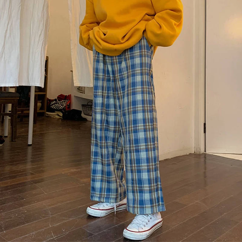 Брюки женские с завышенной талией, свободные узкие вертикальные Брюки с широкими штанинами, в клетку, повседневные спортивные Прямые Штаны ...
Брюки женские с завышенной талией, свободные узкие вертикальные Брюки с широкими штанинами, в клетку, повседневные спортивные Прямые Штаны ...