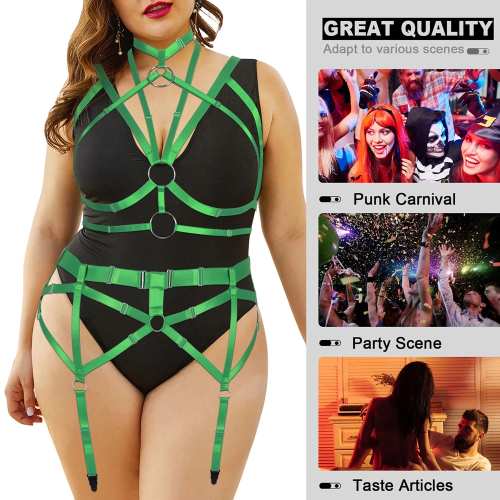 Goth Chest Harness Sexy Lingerie Plump Woman Body Stockings Garter Belt Plus Size Necklace Hanging Light Sexy Bride Foot Bandage
Goth Chest Harness Sexy Lingerie Plump Woman Body Stockings Garter Belt Plus Size Necklace Hanging Light Sexy Bride Foot Bandage