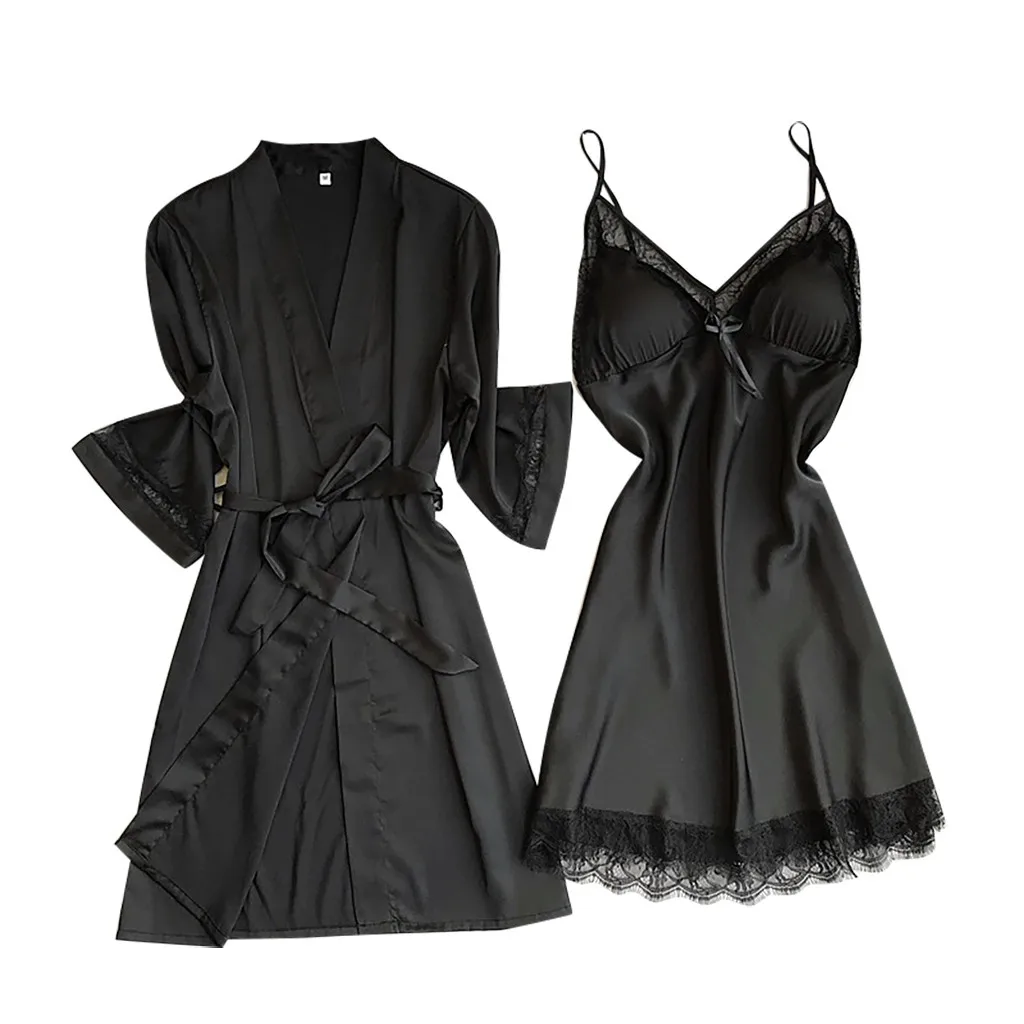 Sexy Women Rayon Kimono Bathrobe Black Bride Bridesmaid Wedding Robe Set Lace Trim Sleepwear Casual Home Clothes Nightwear#13
Sexy Women Rayon Kimono Bathrobe Black Bride Bridesmaid Wedding Robe Set Lace Trim Sleepwear Casual Home Clothes Nightwear#13