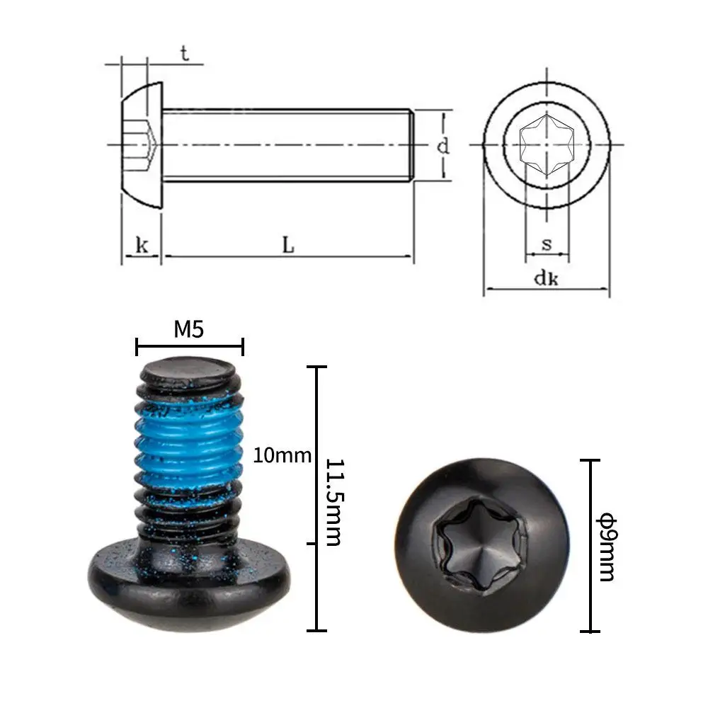 12PCS Colorful Bicycle Disc Brake Rotor Torx Bolts T25 M5x10mm MTB Bike Alloy Steel Disc Brake Rotor Fixing Screws
12PCS Colorful Bicycle Disc Brake Rotor Torx Bolts T25 M5x10mm MTB Bike Alloy Steel Disc Brake Rotor Fixing Screws