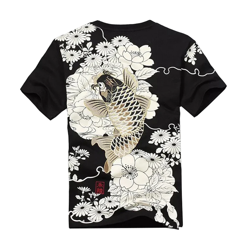 2022 new 2020 New Arrival Hip Hop Knitted Tshirt Homme Hot Sale T Shirt Men Goods Embroidery With Short Carp Tattoo O-neck
2022 new 2020 New Arrival Hip Hop Knitted Tshirt Homme Hot Sale T Shirt Men Goods Embroidery With Short Carp Tattoo O-neck