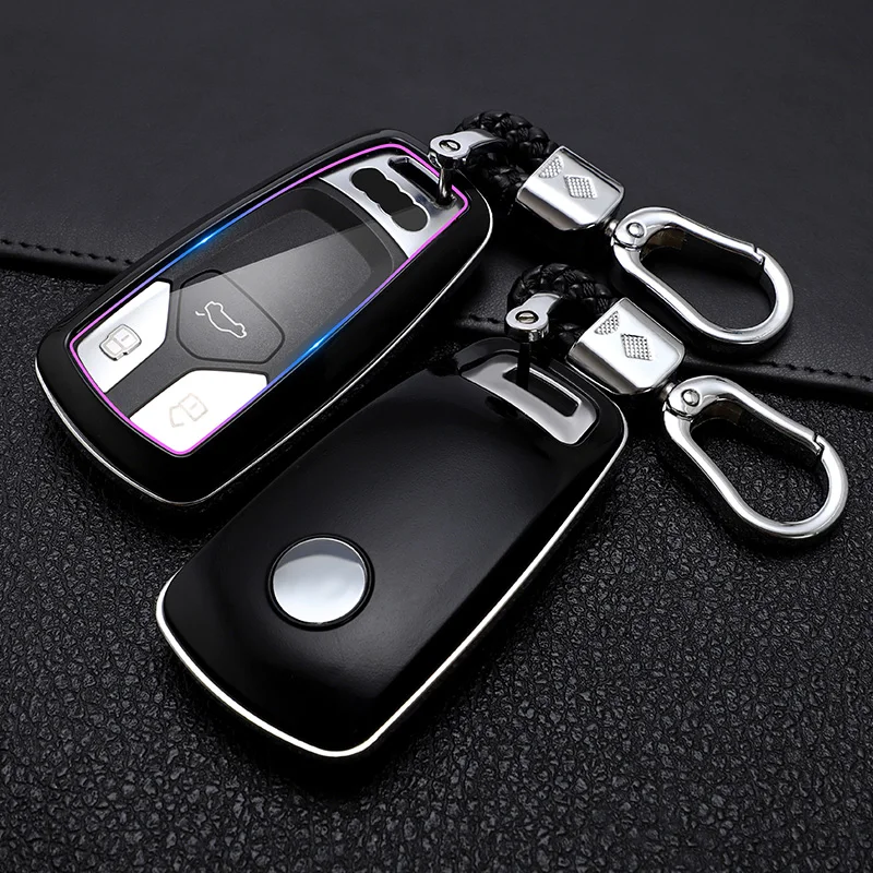 Car Styling Carbon Fiber Cover Case For Audi A4 New A4L A5 A6L QT S5 S7 Q7 TTS Auto Protection Key Shell Accessories Keychain | Автомобили