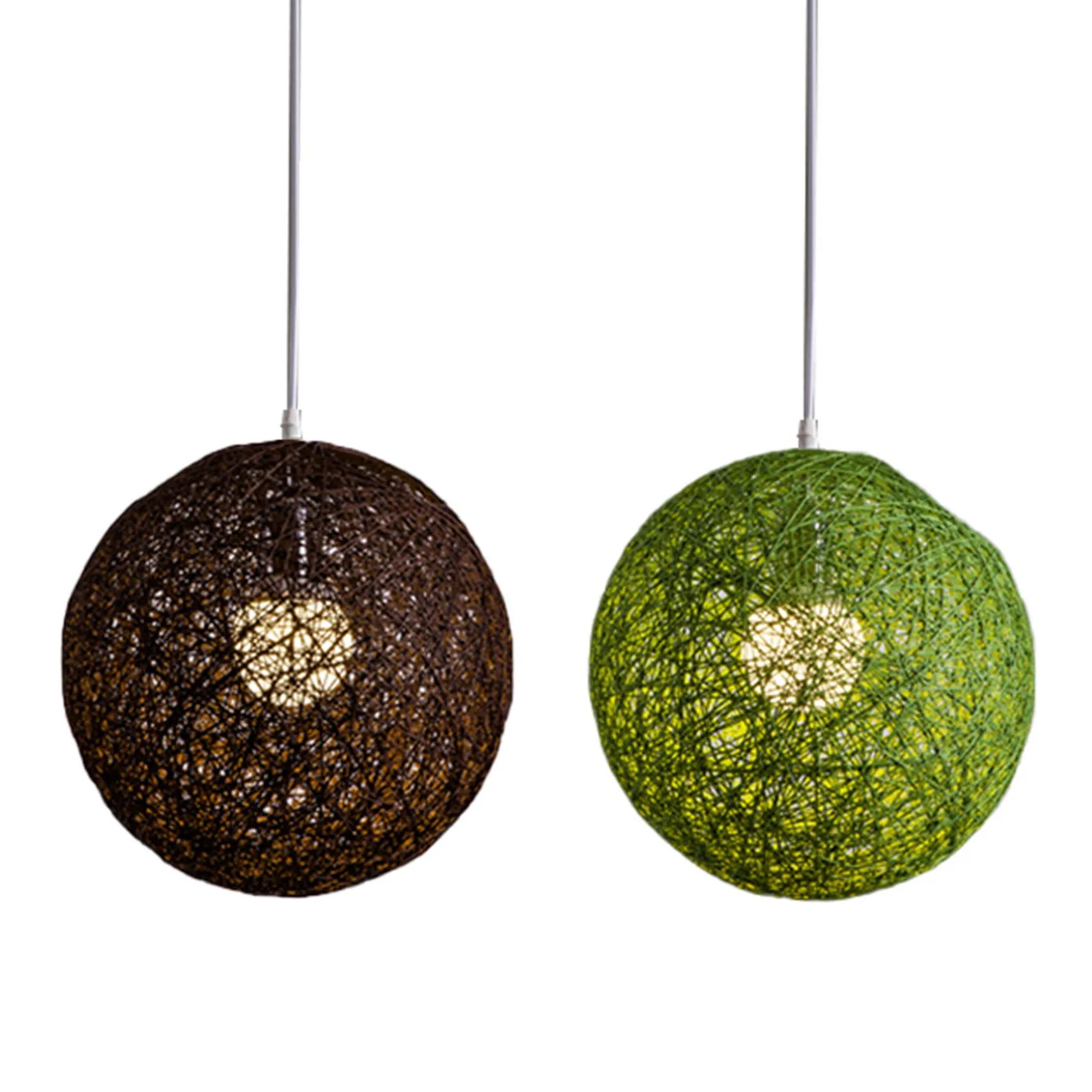 2X Green/Coffee Bamboo, Rattan And Hemp Ball Chandelier Individual Creativity Spherical Rattan Nest Lampshade
2X Green/Coffee Bamboo, Rattan And Hemp Ball Chandelier Individual Creativity Spherical Rattan Nest Lampshade