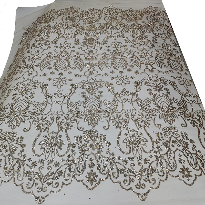 Fashion Champagne African George Sequins Lace Fabrics Gold Glitter Evening Gown Material for Sewing Nigerian Party Dress Textile
Fashion Champagne African George Sequins Lace Fabrics Gold Glitter Evening Gown Material for Sewing Nigerian Party Dress Textile