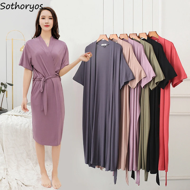 Modal Short Sleeve Robes Women 5 Colors Stretchy Solid V-neck Bathrobes Causal Sleepwear Comfortable Summer Couples High Quality
Modal Short Sleeve Robes Women 5 Colors Stretchy Solid V-neck Bathrobes Causal Sleepwear Comfortable Summer Couples High Quality