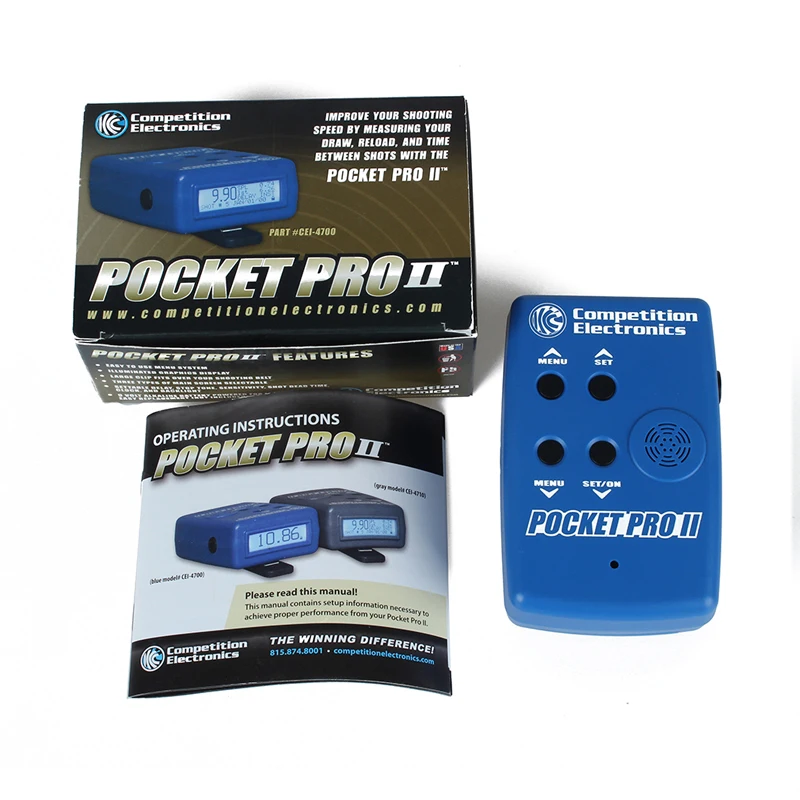 Competition Electronics Pocket Pro II Shot Timer with Sensor Buzzer Beeper Hunter Training Shooting Timer Speed Measures
Competition Electronics Pocket Pro II Shot Timer with Sensor Buzzer Beeper Hunter Training Shooting Timer Speed Measures