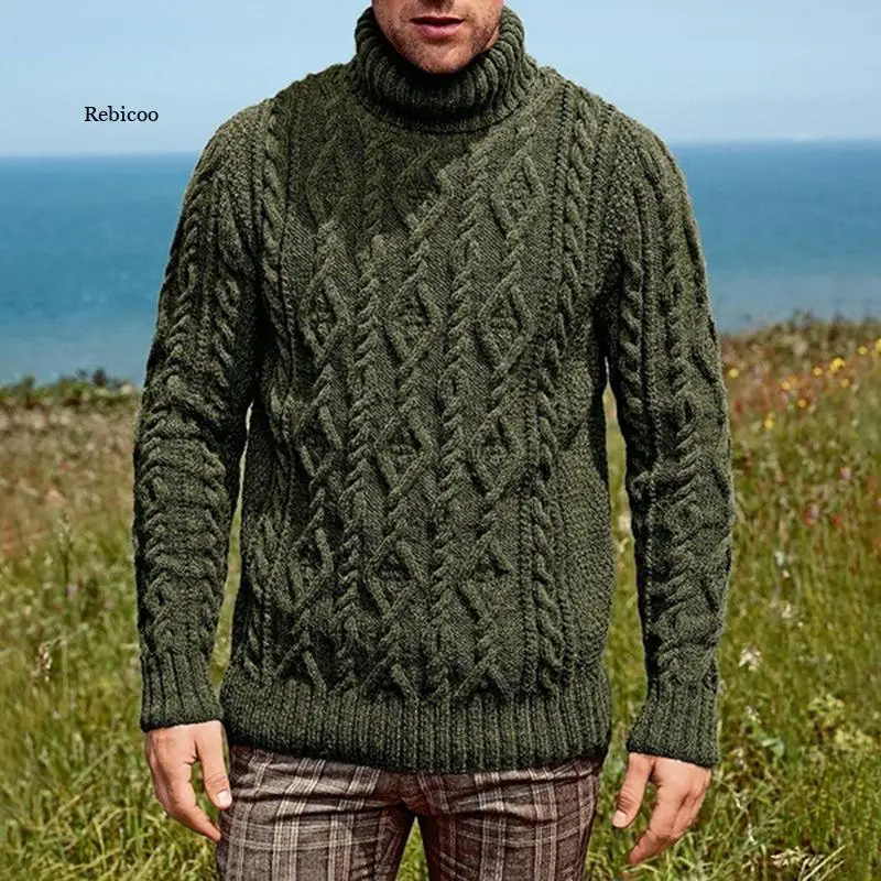 Men's Pullover Solid Turtle Neck Solid Casual Vintage Autumn Warm Hand Knitting Wool Quality Male Simple Sweater New 
Men's Pullover Solid Turtle Neck Solid Casual Vintage Autumn Warm Hand Knitting Wool Quality Male Simple Sweater New