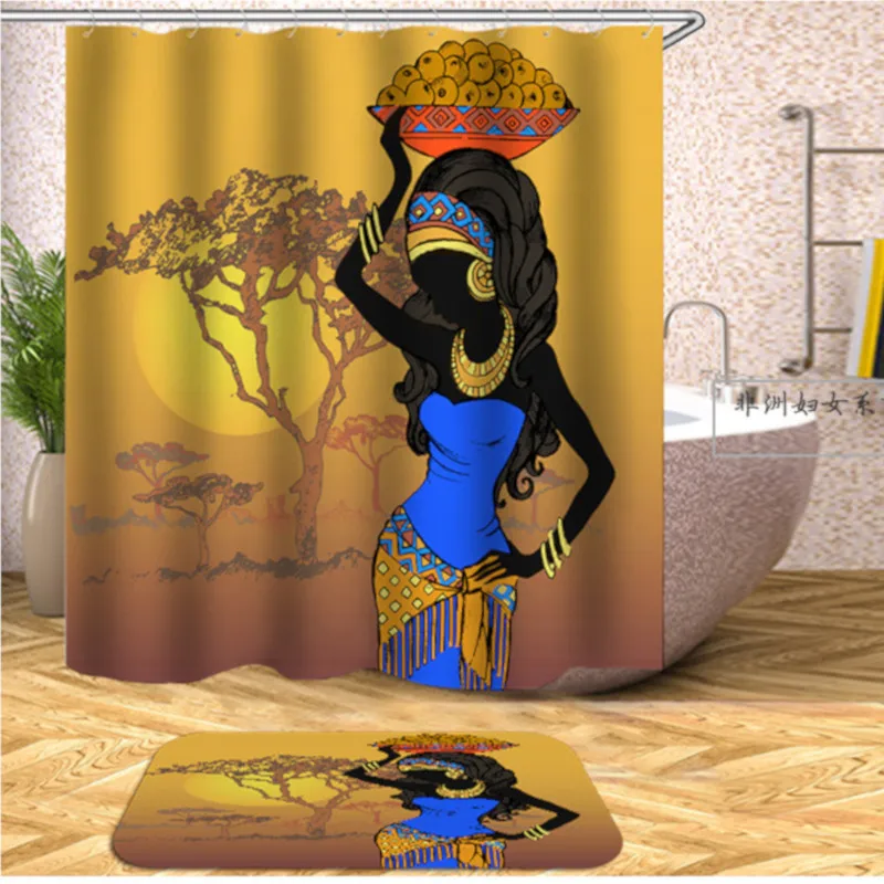 1Pcs African Women Shower Curtain Creatives Pattern Bathroom Bath Toilet Cover Curtain Home Decor
1Pcs African Women Shower Curtain Creatives Pattern Bathroom Bath Toilet Cover Curtain Home Decor