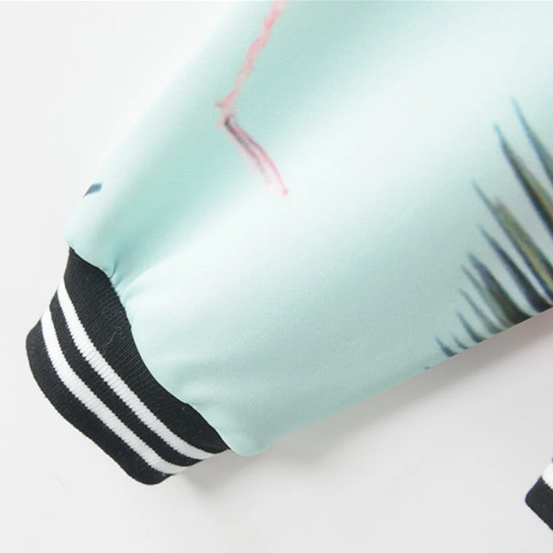 Women Fashion Long Sleeve Contrast Striped Cuff Floral Flamingo Print Baseball Jacket Girl Zip-up Jacket Outwear Sweatshirt Tops
Women Fashion Long Sleeve Contrast Striped Cuff Floral Flamingo Print Baseball Jacket Girl Zip-up Jacket Outwear Sweatshirt Tops