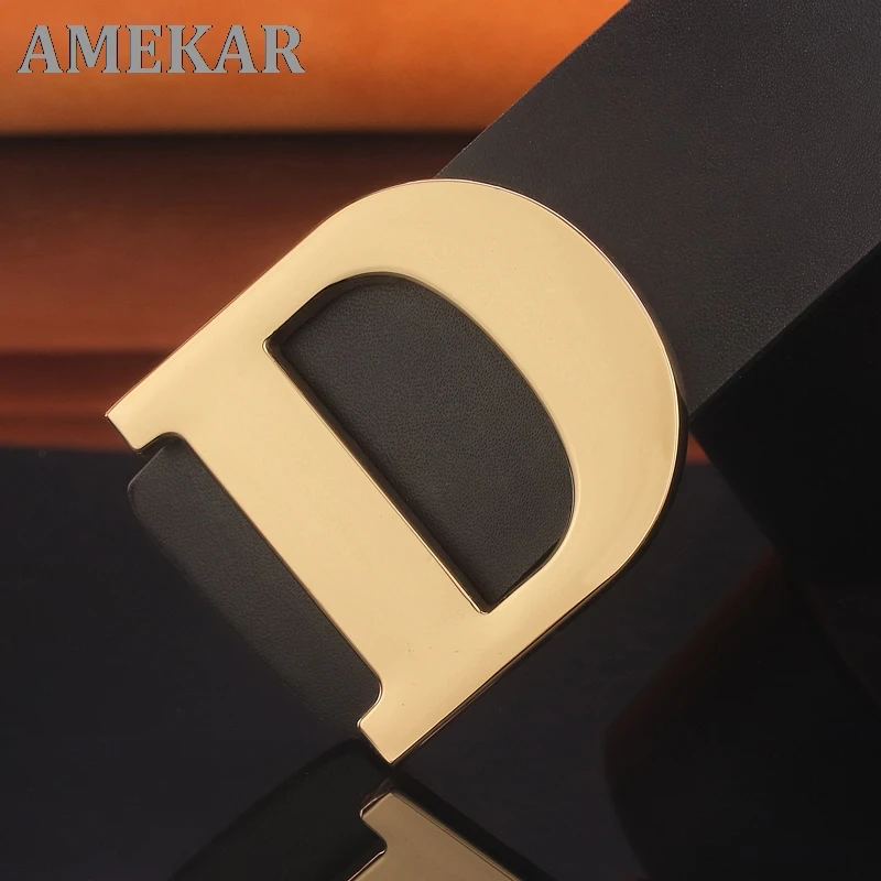 Fashion D letter Slide buckle Black 3.8cm Wide leather belts men fashion luxury brand Cowskin High Quality cintos masculinos 
Fashion D letter Slide buckle Black 3.8cm Wide leather belts men fashion luxury brand Cowskin High Quality cintos masculinos