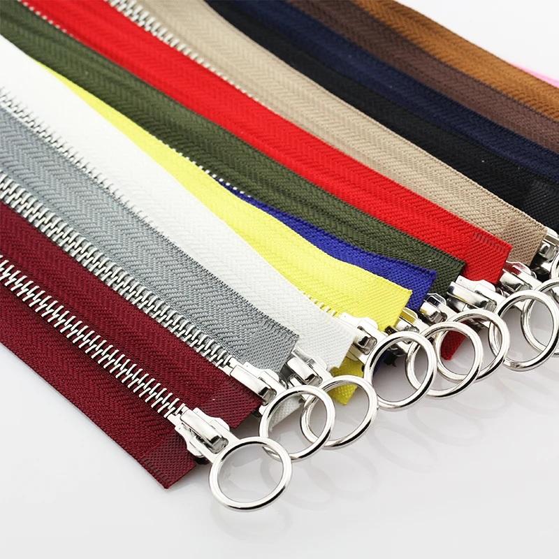 5# 60/70/80/90/100/120/150 cm Platinum Double Circle Sliders Auto Lock Zipper
5# 60/70/80/90/100/120/150 cm Platinum Double Circle Sliders Auto Lock Zipper