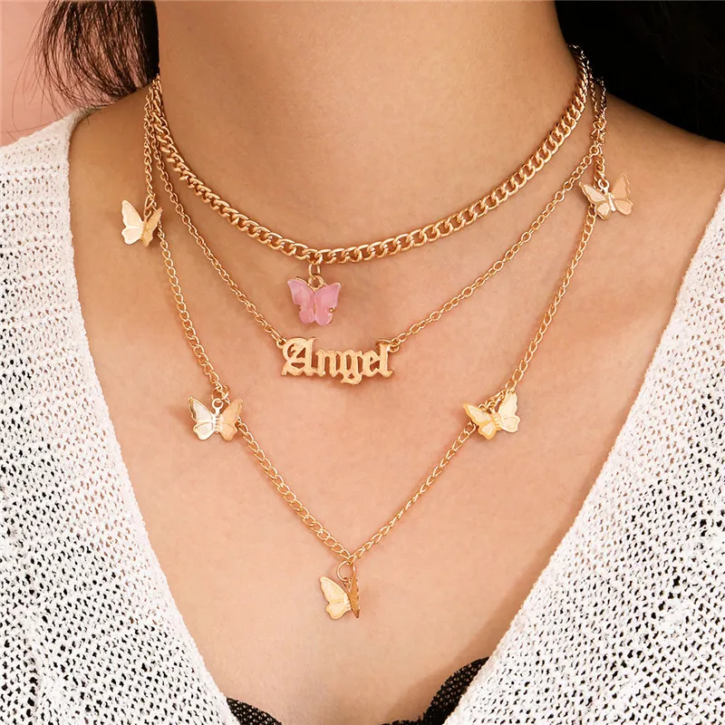 bonito borboleta gargantilha colar para mulher estilo rua colar de afirm de cor de ouro carta colar de 
bonito borboleta gargantilha colar para mulher estilo rua colar de afirm de cor de ouro carta colar de