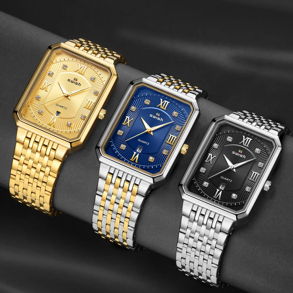 Fashion Rectangle Design Watch Men Stainless Steel Men Business Quartz Wristwatch Luxury Brand Sports Clock Relogio Masculino
Fashion Rectangle Design Watch Men Stainless Steel Men Business Quartz Wristwatch Luxury Brand Sports Clock Relogio Masculino