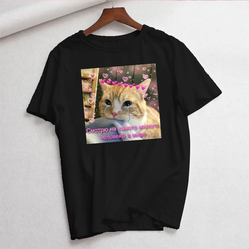 Women Cartoon Korean Fashion Cat Printing Graphic Tees Ladies Summer Aesthetic O Neck Tshirts Tops Female Simple T-Shirt
Women Cartoon Korean Fashion Cat Printing Graphic Tees Ladies Summer Aesthetic O Neck Tshirts Tops Female Simple T-Shirt