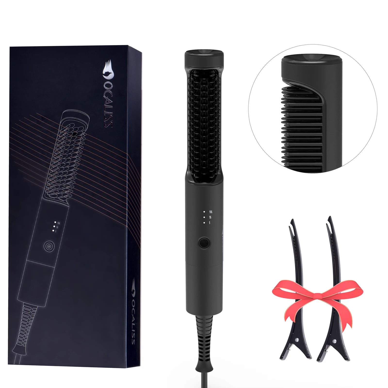 Ocaliss Hair Straightener Brush SC86 Frizz-Free Silky Hair Ionic Ceramic Iron Straightening Hot Comb 3 Temp Settings Anti-Scald
Ocaliss Hair Straightener Brush SC86 Frizz-Free Silky Hair Ionic Ceramic Iron Straightening Hot Comb 3 Temp Settings Anti-Scald