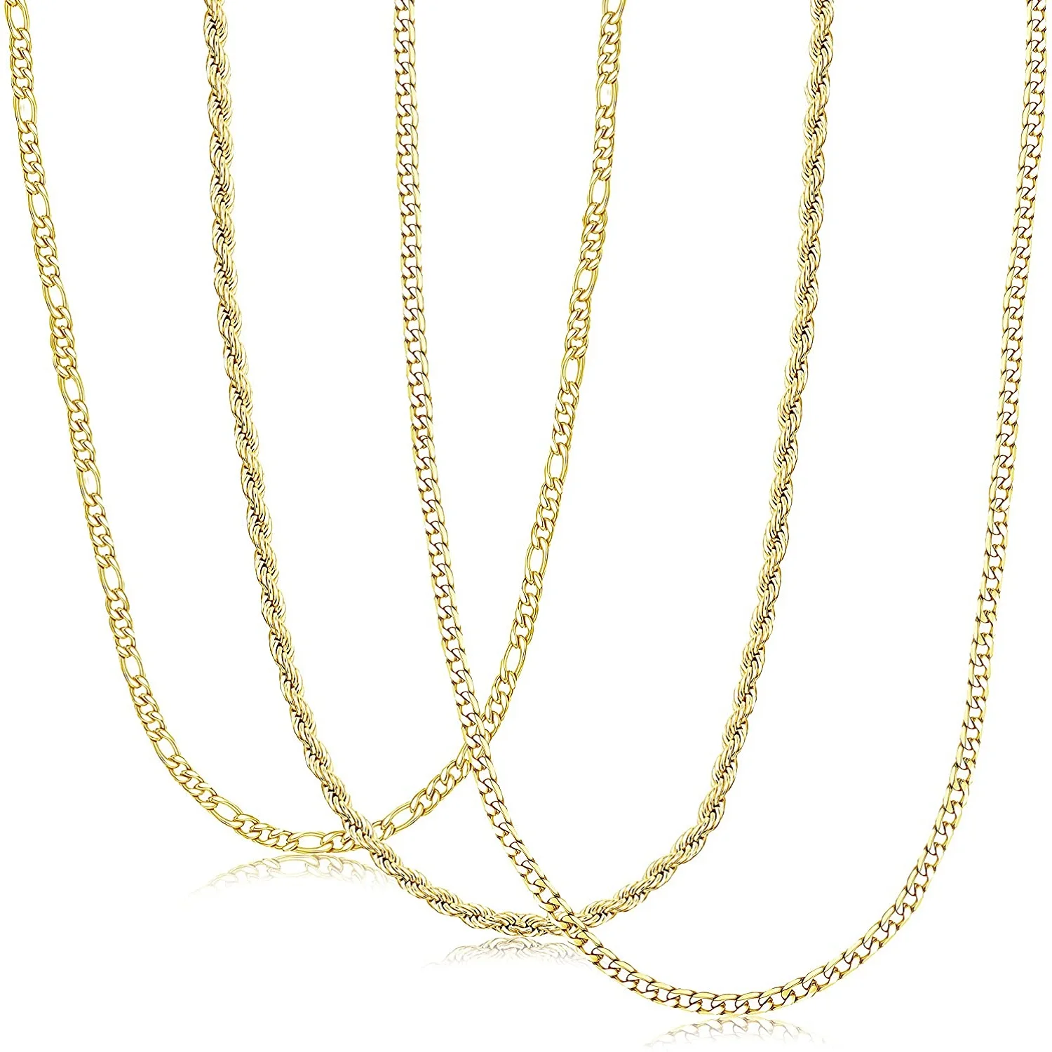 3 Pieces Figaro Rose Cuba Chain Necklace Set Men Women Stainless Steel Jewelry Choker Cute Gold Color Aesthetic Chunky Gifts
3 Pieces Figaro Rose Cuba Chain Necklace Set Men Women Stainless Steel Jewelry Choker Cute Gold Color Aesthetic Chunky Gifts