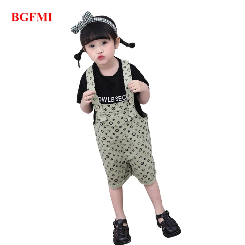 2-8Y Baby Girl Children's Clothing Summer clothes Breathable Khaki/Dark Green Suspender shorts +White/Black T-shirt 2-pcs set
2-8Y Baby Girl Children's Clothing Summer clothes Breathable Khaki/Dark Green Suspender shorts +White/Black T-shirt 2-pcs set