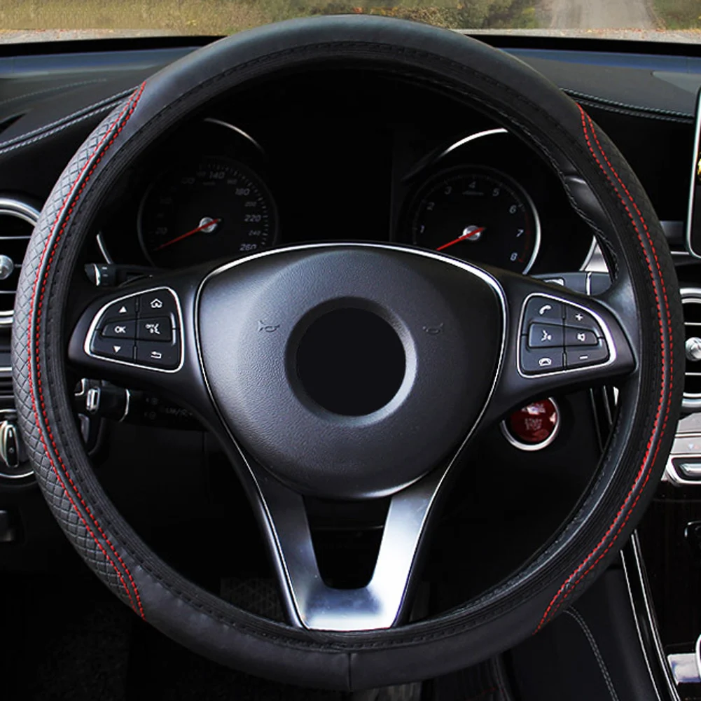 Car Steering Wheel Cover Skidproof Auto Steering Wheel Cover Anti-Slip Universal Embossing Leather Car Styling
Car Steering Wheel Cover Skidproof Auto Steering Wheel Cover Anti-Slip Universal Embossing Leather Car Styling